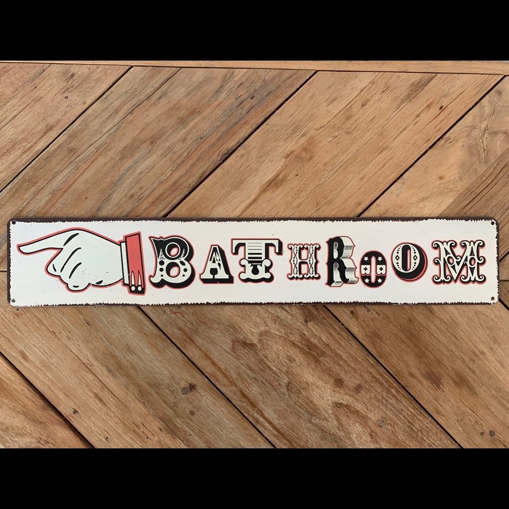 Metal Bathroom Sign